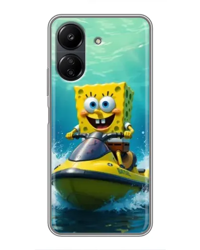 Чохол для Xiaomi POCO C65 з картинкою «Спанч Боб на гідроциклі» Чохол для Xiaomi POCO C65 з картинкою «Спанч Боб на гідроциклі»