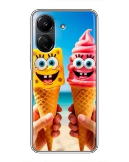 Чехол для Xiaomi POCO C65 с картинкой «Спанч Боб мороженое» Чехол для Xiaomi POCO C65 с картинкой «Спанч Боб мороженое»