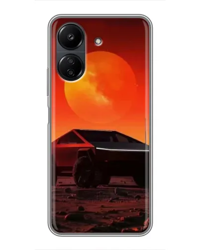 Чехол для Xiaomi POCO C65 с картинкой «Cybertruck на Марсе»