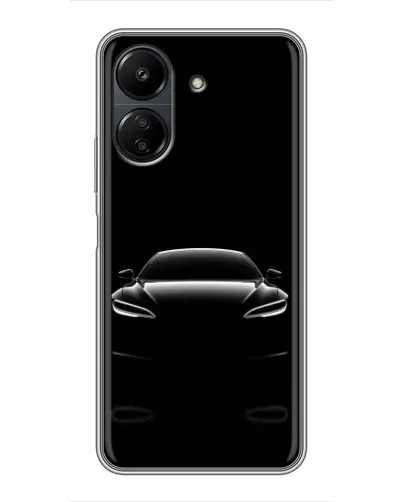 Чехол для Xiaomi POCO C65 с картинкой «Силуэт Tesla Night»