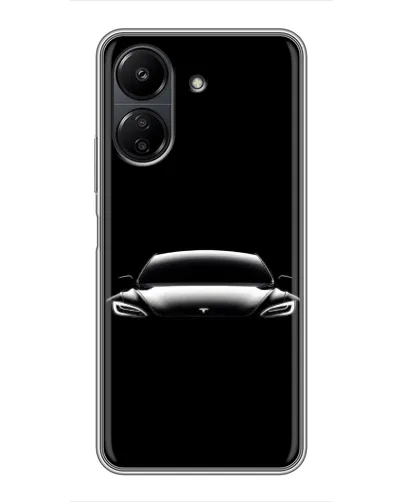 Чехол для Xiaomi POCO C65 с картинкой «Фары Tesla Night»
