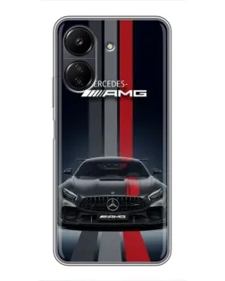 Чехол для Xiaomi POCO C65 с картинкой «Mercedes — белый карбон» Чехол для Xiaomi POCO C65 с картинкой «Mercedes — белый карбон»