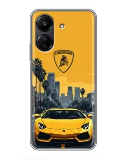 Чехол для Xiaomi POCO C65 с картинкой «Желтый Lamborghini город» Чехол для Xiaomi POCO C65 с картинкой «Желтый Lamborghini город»