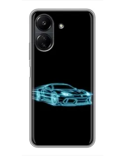 Чехол для Xiaomi POCO C65 с картинкой «Неоновый контур Lamborghini» Чехол для Xiaomi POCO C65 с картинкой «Неоновый контур Lamborghini»