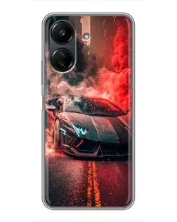Чехол для Xiaomi POCO C65 с картинкой «Lamborghini красный дым» Чехол для Xiaomi POCO C65 с картинкой «Lamborghini красный дым»