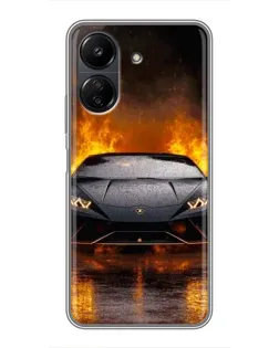 Чехол для Xiaomi POCO C65 с картинкой «Lamborghini в огне» Чехол для Xiaomi POCO C65 с картинкой «Lamborghini в огне»