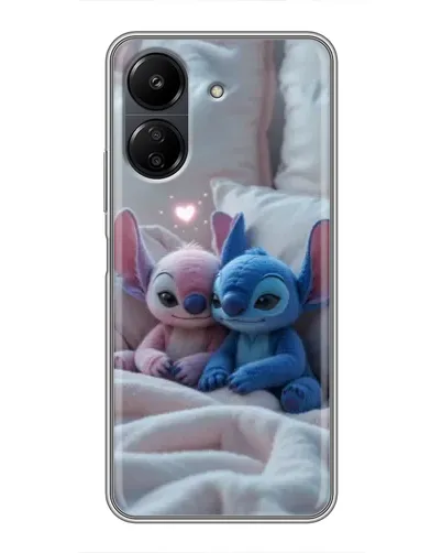 Чехол для Xiaomi POCO C65 с картинкой «Плюшевые Стич Ангел»