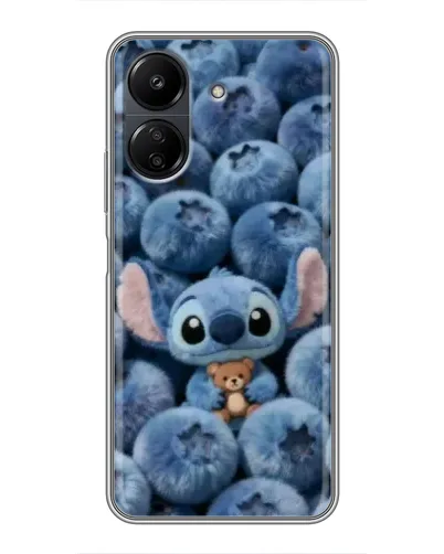 Чехол для Xiaomi POCO C65 с картинкой «Стич и голубика»
