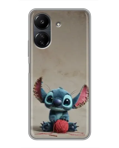 Чехол для Xiaomi POCO C65 с картинкой «Стич на коричневом фоне»