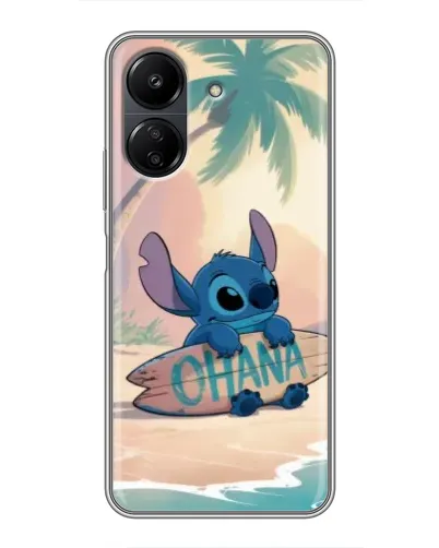Чехол для Xiaomi POCO C65 с картинкой «Стич на серфе»