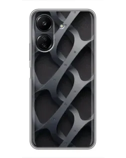 Чехол для Xiaomi POCO C65 с картинкой «Объемное серое плетение» Чехол для Xiaomi POCO C65 с картинкой «Объемное серое плетение»