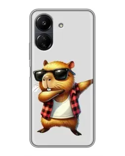 Чехол для Xiaomi POCO C65 с картинкой «Капибара рэпер даб» Чехол для Xiaomi POCO C65 с картинкой «Капибара рэпер даб»