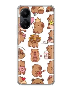 Чехол для Xiaomi POCO C65 с картинкой «Стикерпак с капибарами» Чехол для Xiaomi POCO C65 с картинкой «Стикерпак с капибарами»