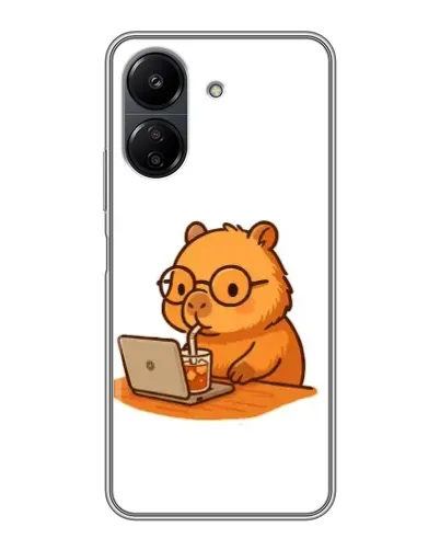 Чехол для Xiaomi POCO C65 с картинкой «Капибара с ноутбуком» Чехол для Xiaomi POCO C65 с картинкой «Капибара с ноутбуком»