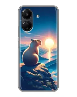 Чехол для Xiaomi POCO C65 с картинкой «Закат солнца с капибарой» Чехол для Xiaomi POCO C65 с картинкой «Закат солнца с капибарой»