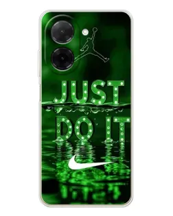 Чохол для Xiaomi Poco C71 з картинкою «Зелений неоновий Nike»