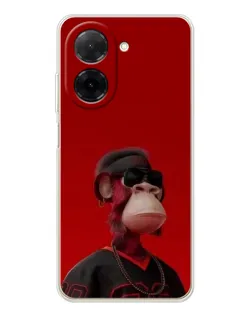 Чохол для Xiaomi Poco C71 з картинкою «Bored Ape в червоному»