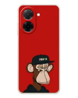 Чохол для Xiaomi Poco C71 з картинкою «Bored Ape — червоний фон»