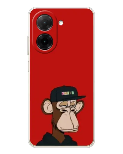 Чехол для Xiaomi Poco C71 с картинкой «Bored Ape — красный фон» Чехол для Xiaomi Poco C71 с картинкой «Bored Ape — красный фон»