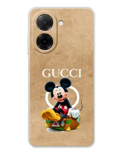Чохол для Xiaomi Poco C71 з картинкою «Міккі Маус Gucci — крафт»