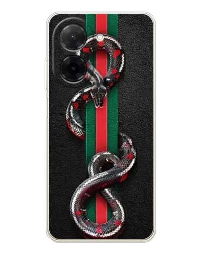 Чехол для Xiaomi Poco C71 с картинкой «Gucci — змея на полосе» Чехол для Xiaomi Poco C71 с картинкой «Gucci — змея на полосе»