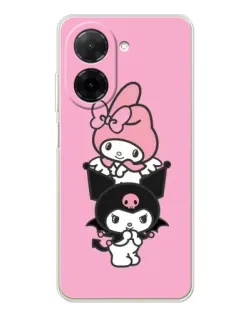 Чехол для Xiaomi Poco C71 с картинкой «My Melody и Kuromi» Чехол для Xiaomi Poco C71 с картинкой «My Melody и Kuromi»