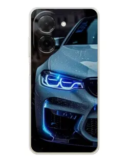 Чехол для Xiaomi Poco C71 с картинкой «Взгляд BMW с синими фарами» Чехол для Xiaomi Poco C71 с картинкой «Взгляд BMW с синими фарами»