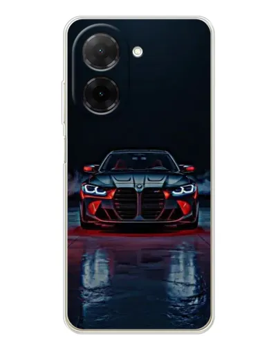 Чехол для Xiaomi Poco C71 с картинкой «BMW на мокрой дороге»