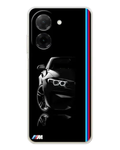 Чехол для Xiaomi Poco C71 с картинкой «Силуэт BMW в темноте»