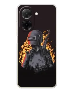 Чехол для Xiaomi Poco C71 с картинкой «PUBG — огненный силуэт» Чехол для Xiaomi Poco C71 с картинкой «PUBG — огненный силуэт»