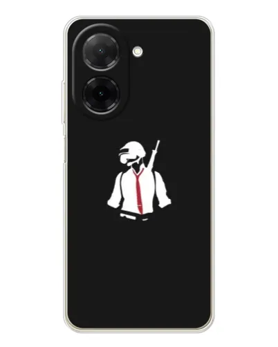 Чехол для Xiaomi Poco C71 с картинкой «PUBG — силуэт воина» Чехол для Xiaomi Poco C71 с картинкой «PUBG — силуэт воина»