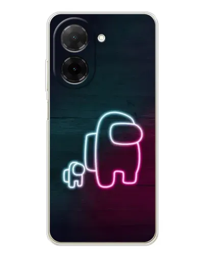 Чохол для Xiaomi Poco C71 з картинкою «Among Us неон-арт»