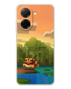 Чохол для Xiaomi Poco C71 з картинкою «Майнкрафт захід сонця»