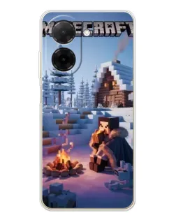 Чохол для Xiaomi Poco C71 з картинкою «Зимовий Minecraft»