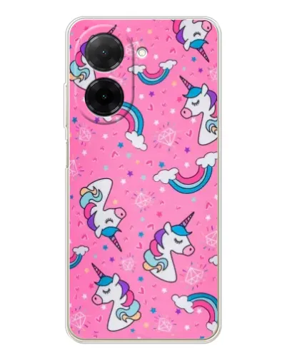 Чехол для Xiaomi Poco C71 с картинкой «Unicorn паттерн розовый» Чехол для Xiaomi Poco C71 с картинкой «Unicorn паттерн розовый»