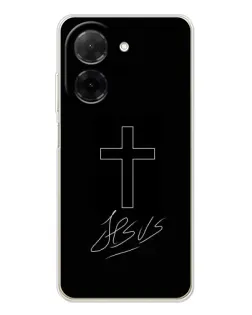 Чехол для Xiaomi Poco C71 с картинкой «Графический крест Jesus» Чехол для Xiaomi Poco C71 с картинкой «Графический крест Jesus»