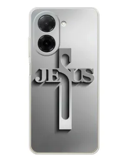 Чехол для Xiaomi Poco C71 с картинкой «Металлический крест Jesus» Чехол для Xiaomi Poco C71 с картинкой «Металлический крест Jesus»