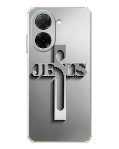 Чехол для Xiaomi Poco C71 с картинкой «Металлический крест Jesus» Чехол для Xiaomi Poco C71 с картинкой «Металлический крест Jesus»