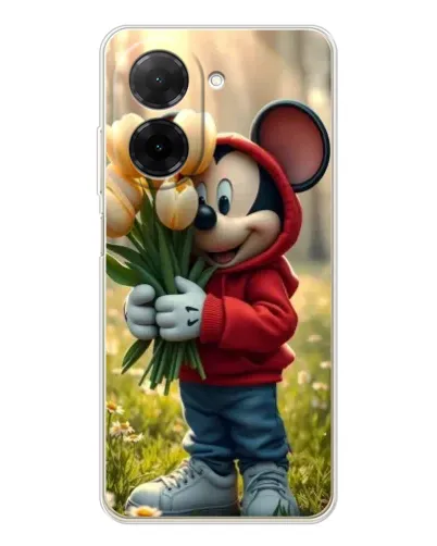 Чехол для Xiaomi Poco C71 с картинкой «Микки с тюльпанами» Чехол для Xiaomi Poco C71 с картинкой «Микки с тюльпанами»