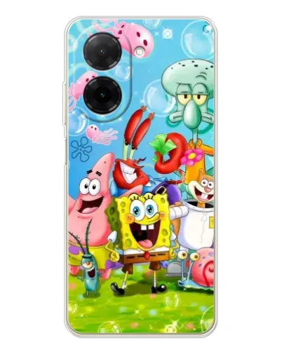 Чехол для Xiaomi Poco C71 с картинкой «Губка Боб и друзья» Чехол для Xiaomi Poco C71 с картинкой «Губка Боб и друзья»