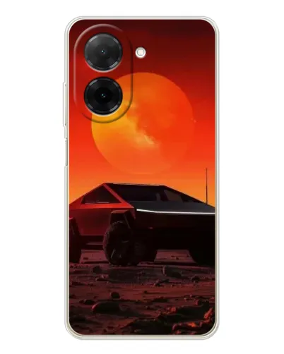 Чехол для Xiaomi Poco C71 с картинкой «Cybertruck на Марсе»
