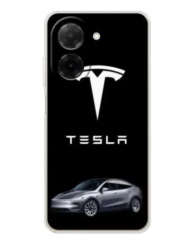 Чехол для Xiaomi Poco C71 с картинкой «Tesla Model Y»