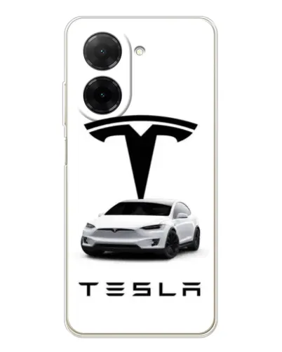 Чехол для Xiaomi Poco C71 с картинкой «Tesla White Style»
