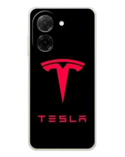 Чехол для Xiaomi Poco C71 с картинкой «Tesla Red Logo»