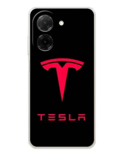Чехол для Xiaomi Poco C71 с картинкой «Tesla Red Logo»