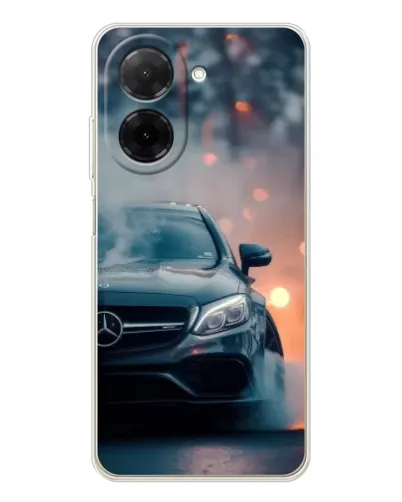 Чехол для Xiaomi Poco C71 с картинкой «Mercedes — ночной город» Чехол для Xiaomi Poco C71 с картинкой «Mercedes — ночной город»