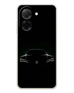 Чехол для Xiaomi Poco C71 с картинкой «Mercedes — силуэт авто» Чехол для Xiaomi Poco C71 с картинкой «Mercedes — силуэт авто»