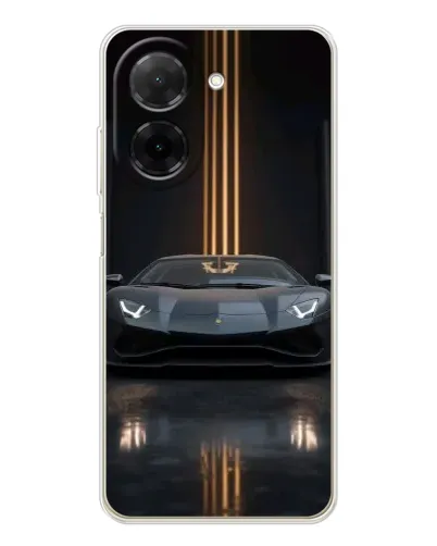 Чехол для Xiaomi Poco C71 с картинкой «Lamborghini золотые линии»