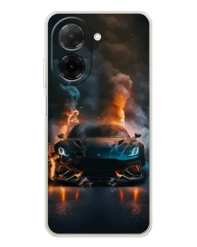 Чехол для Xiaomi Poco C71 с картинкой «Lamborghini дымная эстетика»