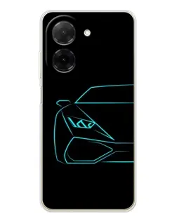 Чехол для Xiaomi Poco C71 с картинкой «Голубой силуэт Lamborghini» Чехол для Xiaomi Poco C71 с картинкой «Голубой силуэт Lamborghini»